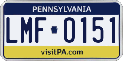 PA license plate LMF0151