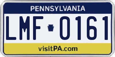 PA license plate LMF0161