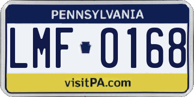 PA license plate LMF0168