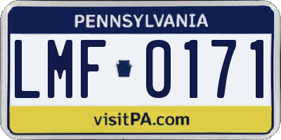 PA license plate LMF0171
