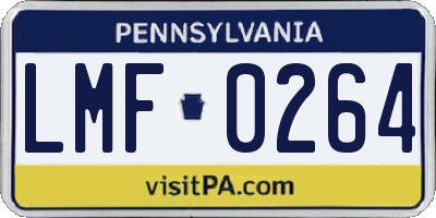 PA license plate LMF0264