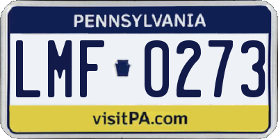 PA license plate LMF0273