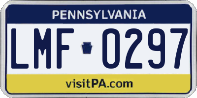 PA license plate LMF0297