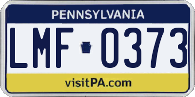 PA license plate LMF0373
