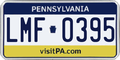 PA license plate LMF0395