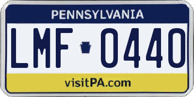 PA license plate LMF0440