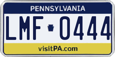 PA license plate LMF0444