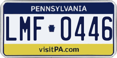 PA license plate LMF0446