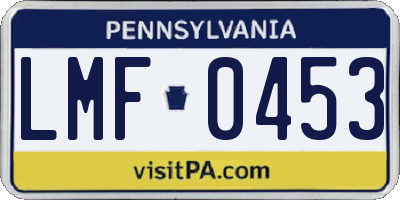PA license plate LMF0453