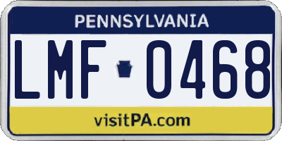 PA license plate LMF0468