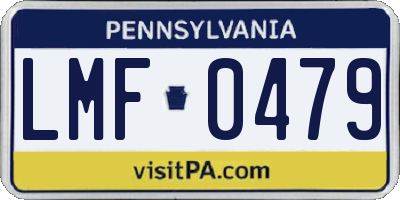 PA license plate LMF0479