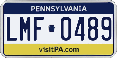 PA license plate LMF0489