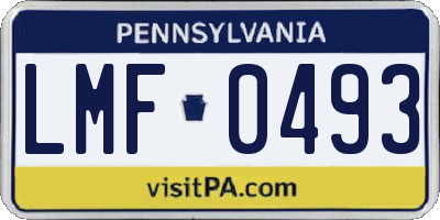 PA license plate LMF0493