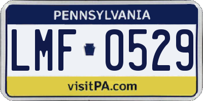 PA license plate LMF0529