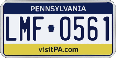 PA license plate LMF0561