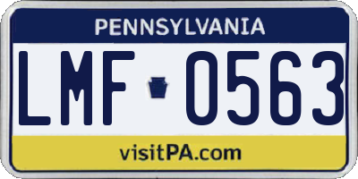 PA license plate LMF0563
