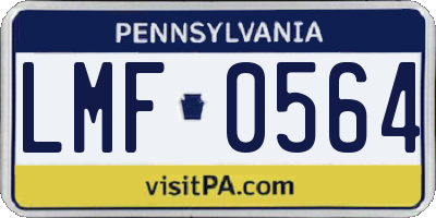 PA license plate LMF0564