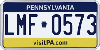 PA license plate LMF0573