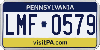 PA license plate LMF0579