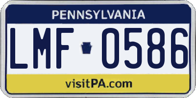 PA license plate LMF0586