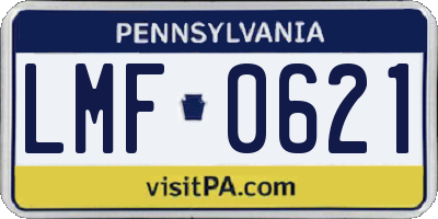 PA license plate LMF0621