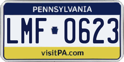 PA license plate LMF0623
