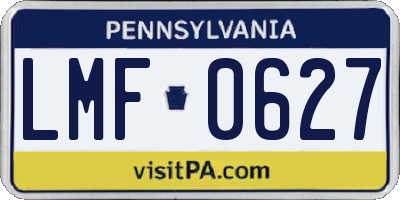 PA license plate LMF0627