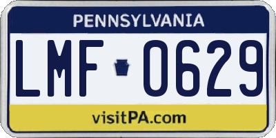 PA license plate LMF0629