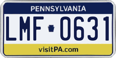 PA license plate LMF0631