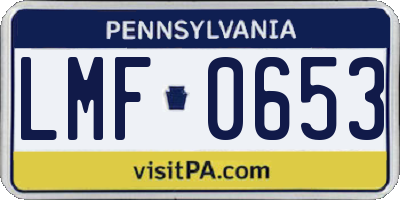 PA license plate LMF0653