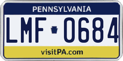 PA license plate LMF0684