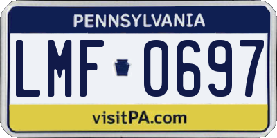 PA license plate LMF0697