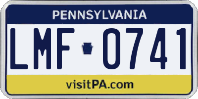 PA license plate LMF0741