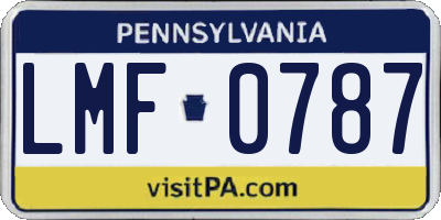 PA license plate LMF0787