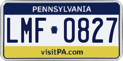 PA license plate LMF0827