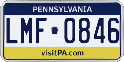 PA license plate LMF0846