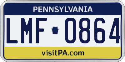 PA license plate LMF0864