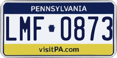 PA license plate LMF0873
