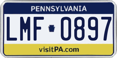 PA license plate LMF0897