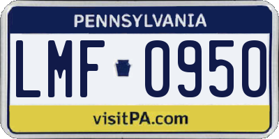 PA license plate LMF0950