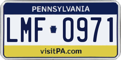 PA license plate LMF0971
