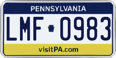 PA license plate LMF0983