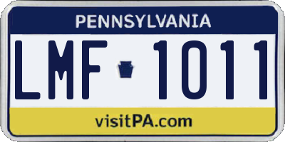 PA license plate LMF1011