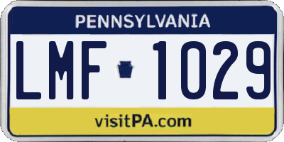PA license plate LMF1029
