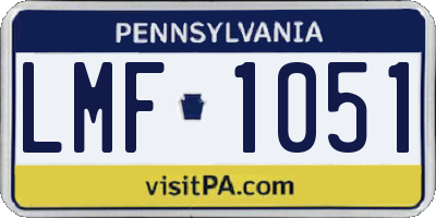 PA license plate LMF1051