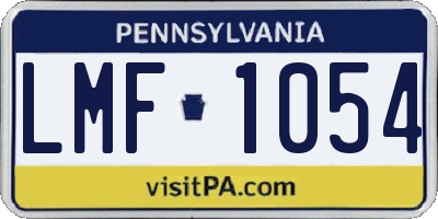PA license plate LMF1054