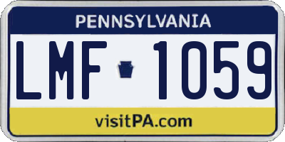 PA license plate LMF1059