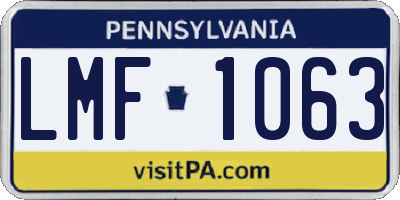 PA license plate LMF1063