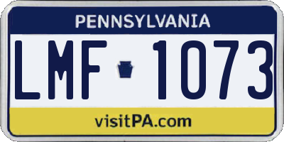 PA license plate LMF1073