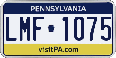 PA license plate LMF1075